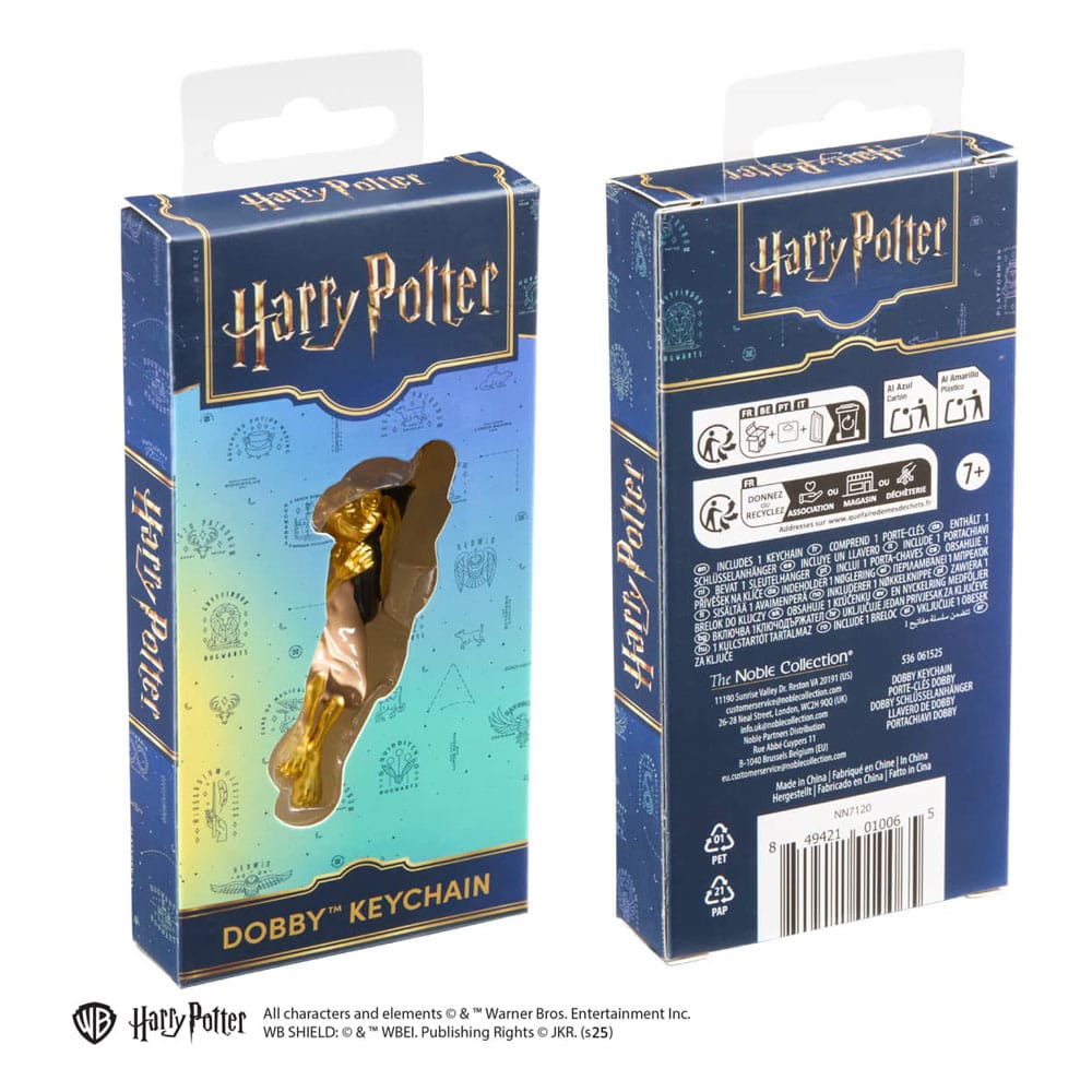 Harry Potter Metall Schlüsselanhänger Dobby goldfarben 11 cm - Preorder - ETA: 25.12.2025