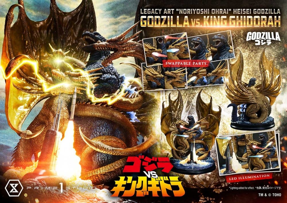 Godzilla Legacy Art "Noriyoshi Ohrai" Statue Heisei Godzilla Godzilla vs. King Ghidorah Bonus Version 82 cm - Preorder - ETA: 23.06.2028