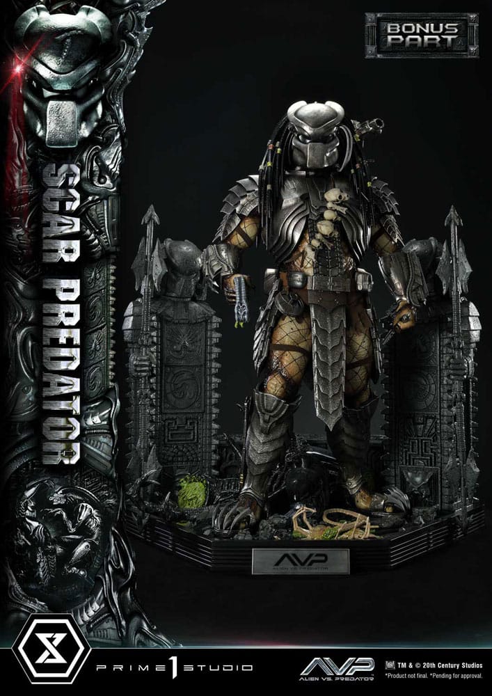 The Alien vs. Predator Museum Masterline Series Statue 1/3 Scar Predator Deluxe Bonus Version 93 cm - Versand: 7 Tage nach Bestellung
