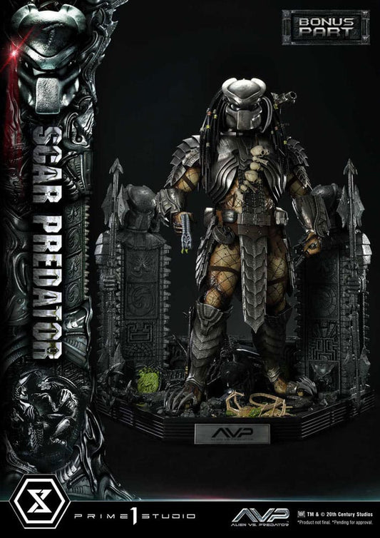 The Alien vs. Predator Museum Masterline Series Statue 1/3 Scar Predator Deluxe Bonus Version 93 cm - Versand: 7 Tage nach Bestellung