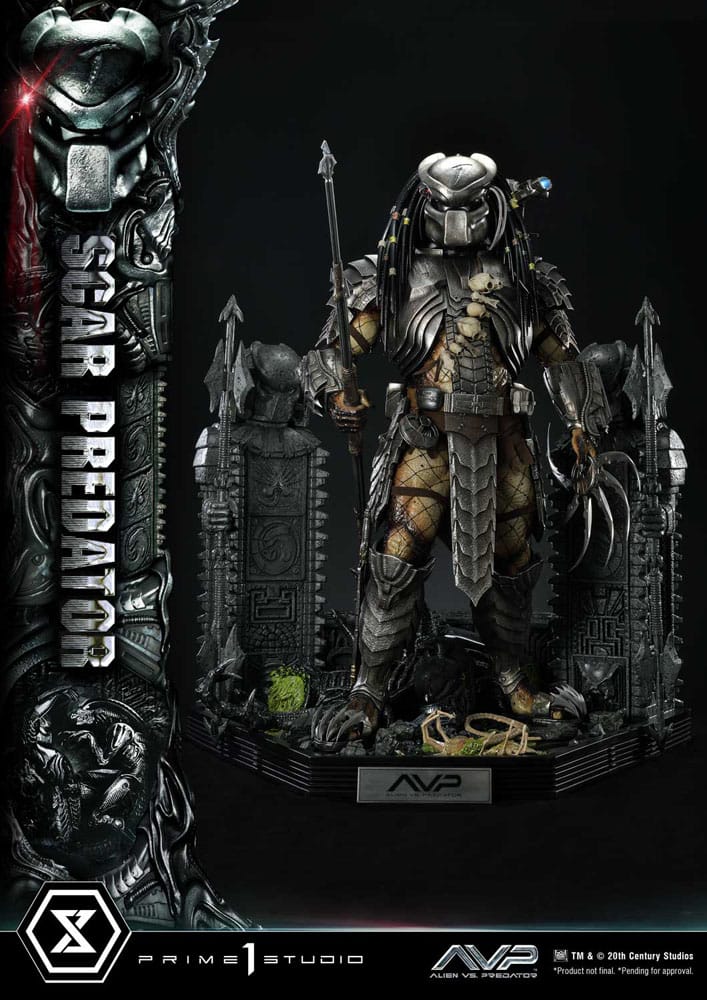 The Alien vs. Predator Museum Masterline Series Statue 1/3 Scar Predator Deluxe Bonus Version 93 cm - Versand: 7 Tage nach Bestellung