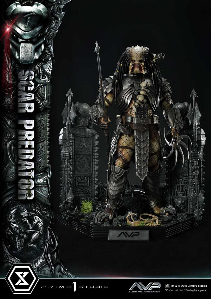 The Alien vs. Predator Museum Masterline Series Statue 1/3 Scar Predator Deluxe Bonus Version 93 cm - Versand: 7 Tage nach Bestellung
