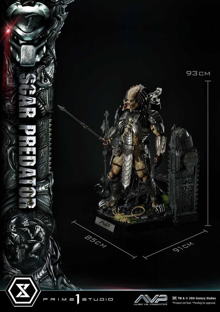 The Alien vs. Predator Museum Masterline Series Statue 1/3 Scar Predator Deluxe Bonus Version 93 cm - Versand: 7 Tage nach Bestellung