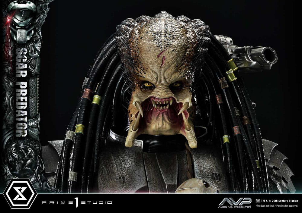 The Alien vs. Predator Museum Masterline Series Statue 1/3 Scar Predator Deluxe Bonus Version 93 cm - Versand: 7 Tage nach Bestellung