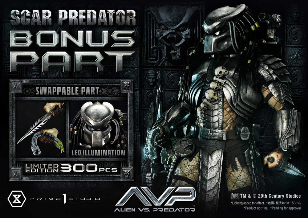 The Alien vs. Predator Museum Masterline Series Statue 1/3 Scar Predator Deluxe Bonus Version 93 cm - Versand: 7 Tage nach Bestellung