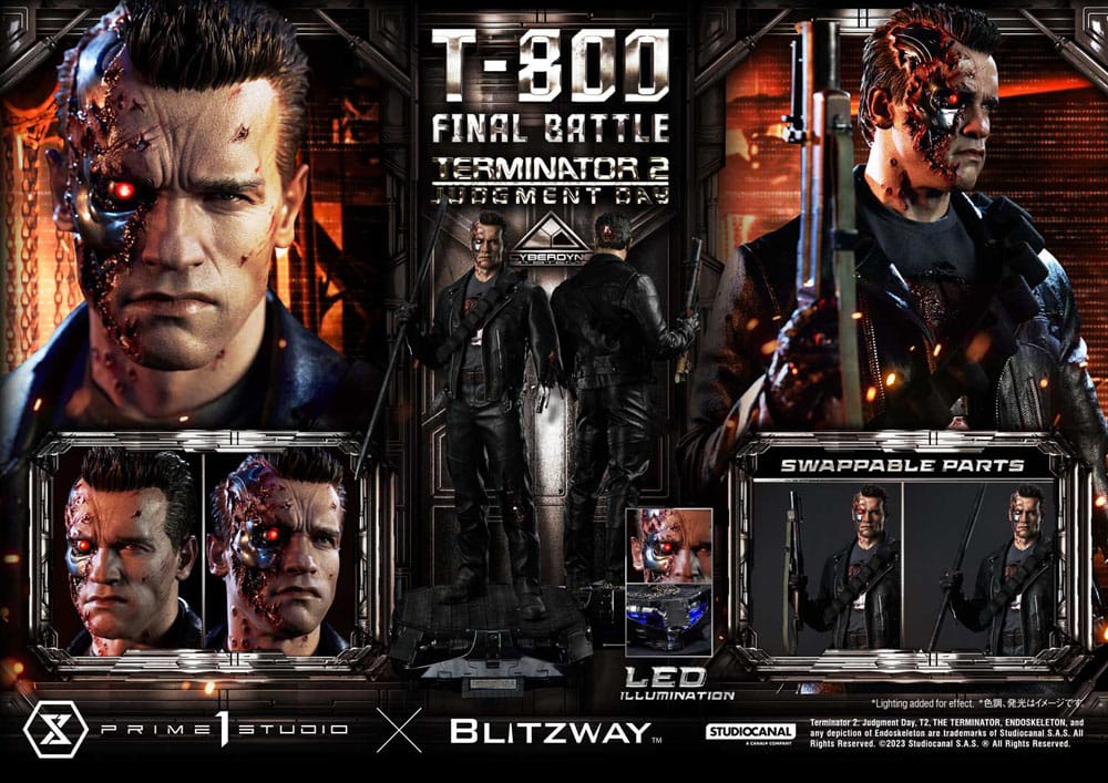 Terminator 2 Museum Masterline Series Statue 1/3 T-800 Final Battle Regular Version 75 cm - Versand: 7 Tage nach Bestellung
