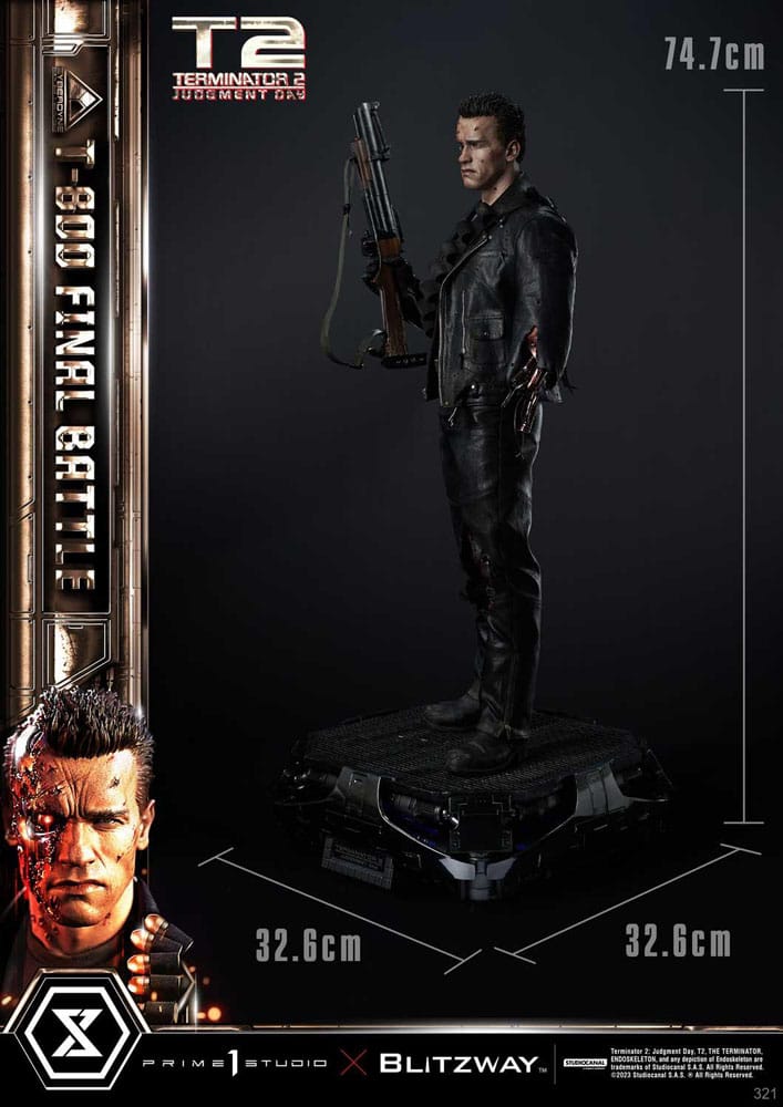 Terminator 2 Museum Masterline Series Statue 1/3 T-800 Final Battle Regular Version 75 cm - Versand: 7 Tage nach Bestellung