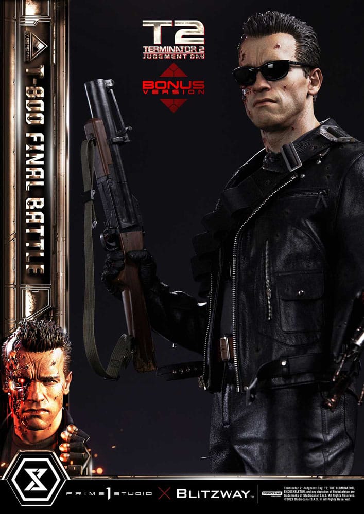 Terminator 2 Museum Masterline Series Statue 1/3 T-800 Final Battle Deluxe Bonus Version 75 cm - Versand: 7 Tage nach Bestellung