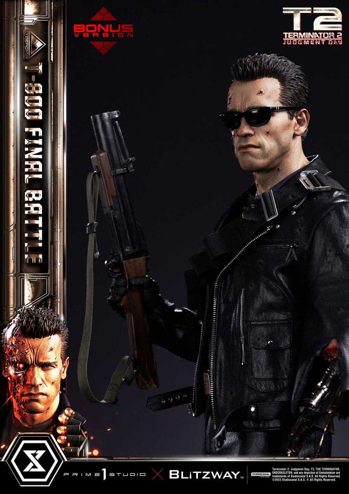 Terminator 2 Museum Masterline Series Statue 1/3 T-800 Final Battle Deluxe Bonus Version 75 cm - Versand: 7 Tage nach Bestellung