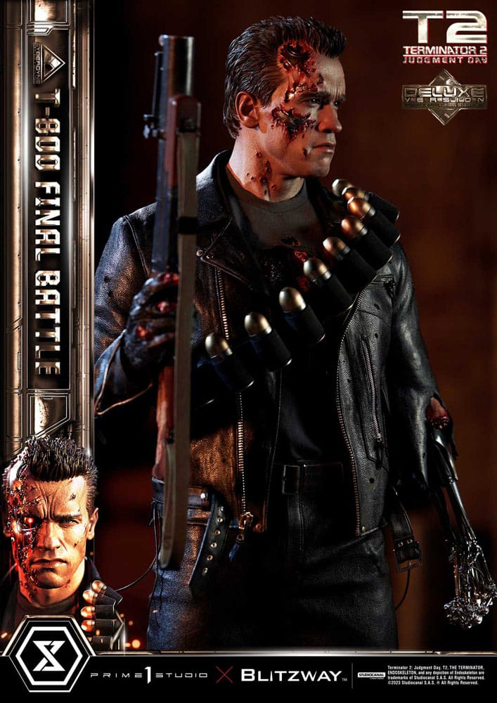 Terminator 2 Museum Masterline Series Statue 1/3 T-800 Final Battle Deluxe Bonus Version 75 cm - Versand: 7 Tage nach Bestellung