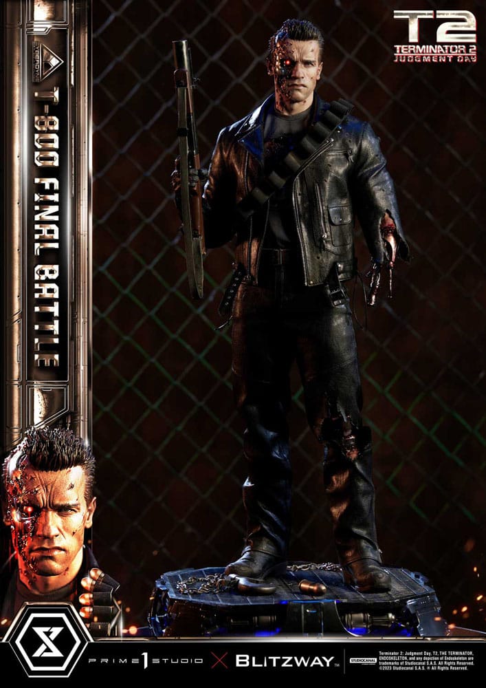 Terminator 2 Museum Masterline Series Statue 1/3 T-800 Final Battle Deluxe Bonus Version 75 cm - Versand: 7 Tage nach Bestellung