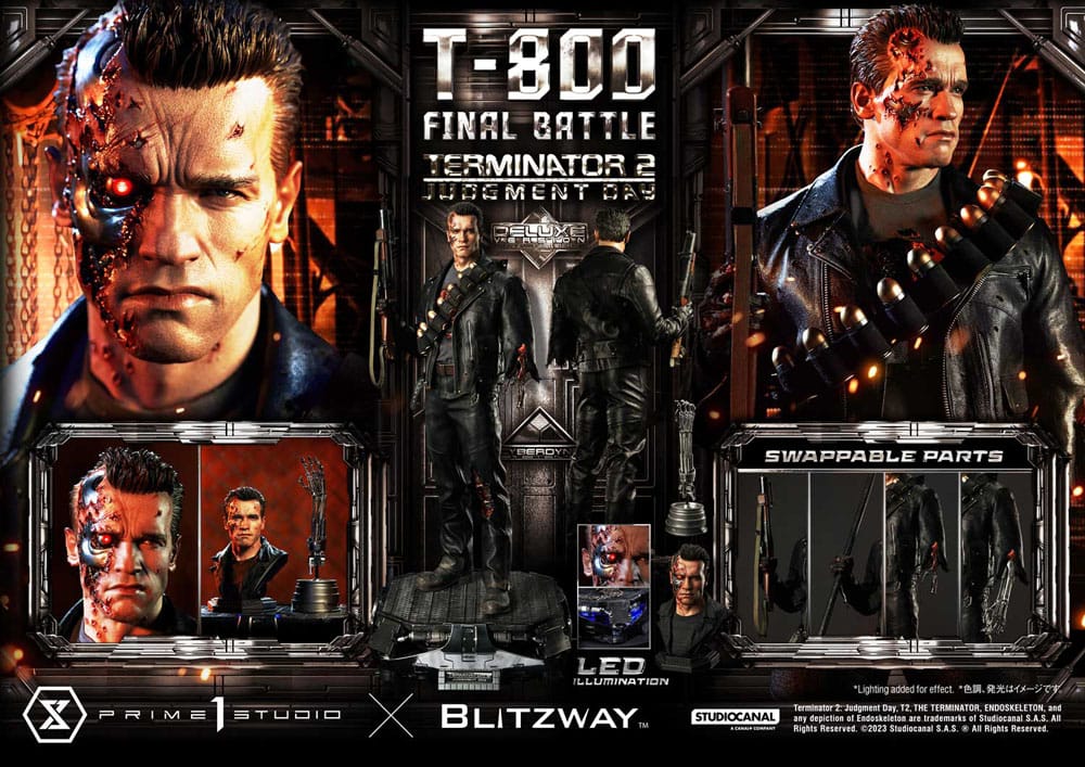 Terminator 2 Museum Masterline Series Statue 1/3 T-800 Final Battle Deluxe Bonus Version 75 cm - Versand: 7 Tage nach Bestellung