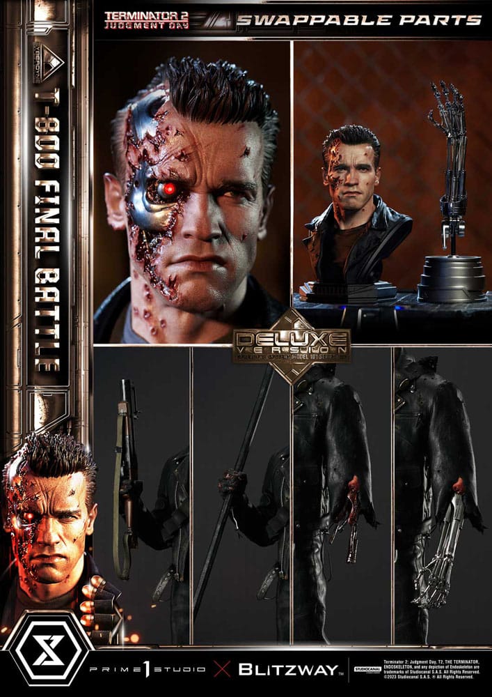 Terminator 2 Museum Masterline Series Statue 1/3 T-800 Final Battle Deluxe Bonus Version 75 cm - Versand: 7 Tage nach Bestellung