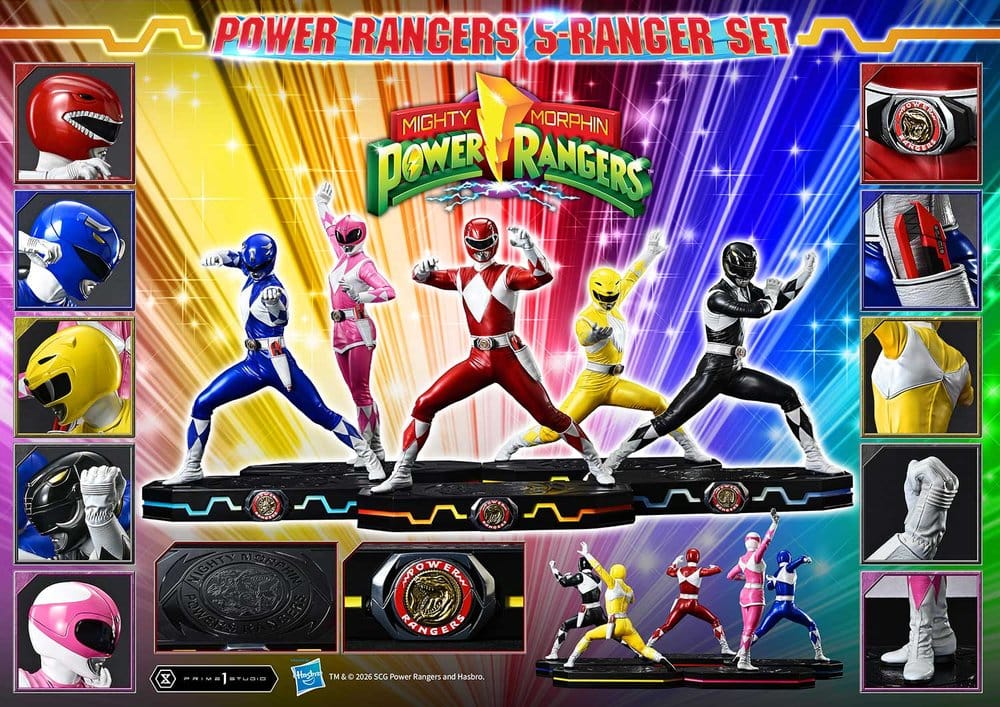 Mighty Morphin Power Rangers Premium Masterline Statuen 5er-Set 1/4 57 cm - Preorder - ETA: 25.04.2028