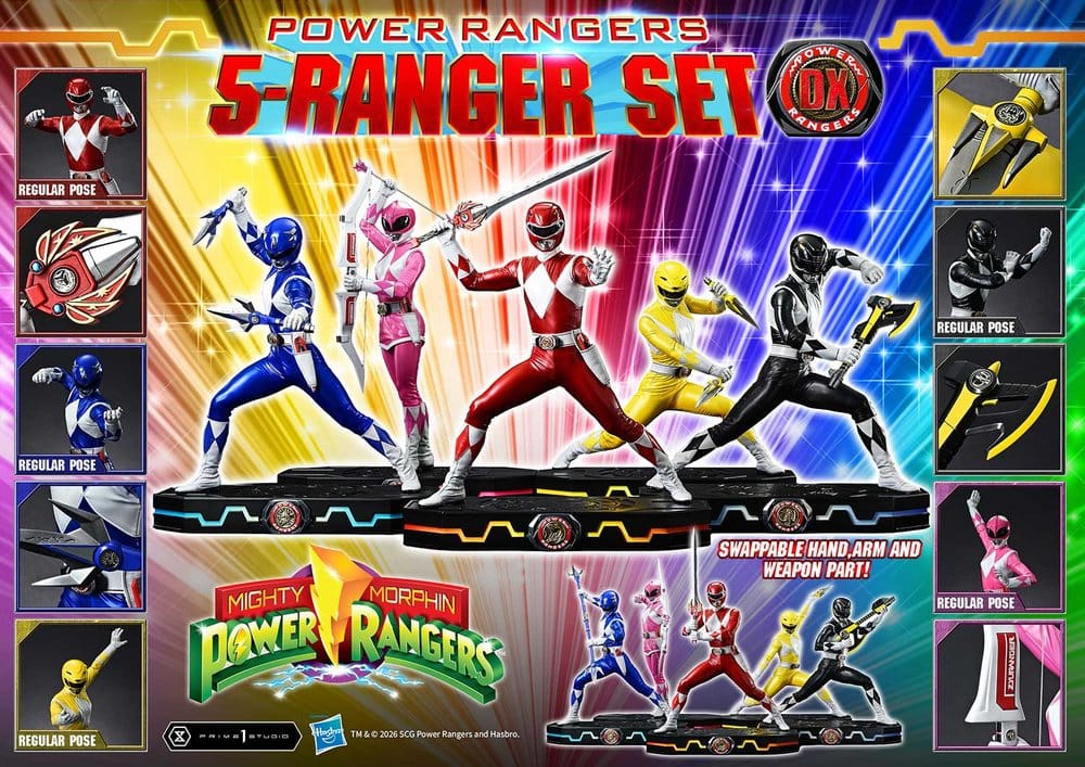 Mighty Morphin Power Rangers Premium Masterline Statuen 5er-Set 1/4 Deluxe Version 62 cm - Preorder - ETA: 25.04.2028