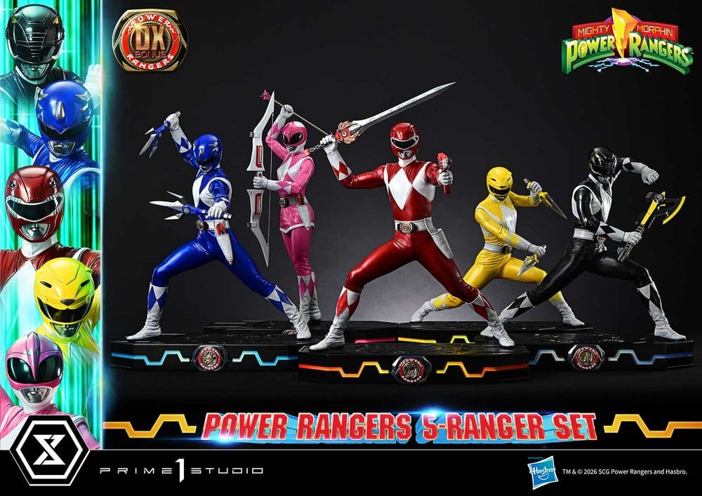 Mighty Morphin Power Rangers Premium Masterline Statuen 5er-Set 1/4 Deluxe Bonus Version 62 cm - Preorder - ETA: 25.04.2028