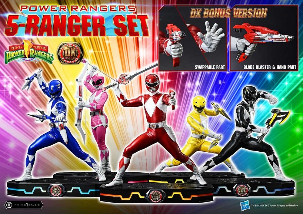 Mighty Morphin Power Rangers Premium Masterline Statuen 5er-Set 1/4 Deluxe Bonus Version 62 cm - Preorder - ETA: 25.04.2028
