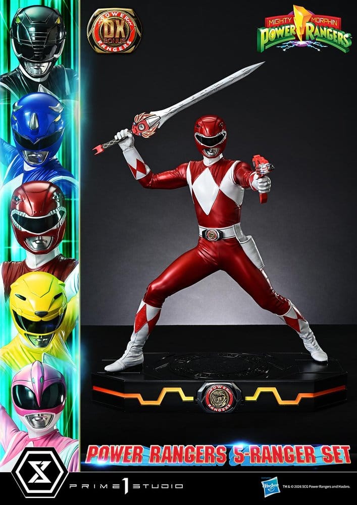 Mighty Morphin Power Rangers Premium Masterline Statuen 5er-Set 1/4 Deluxe Bonus Version 62 cm - Preorder - ETA: 25.04.2028