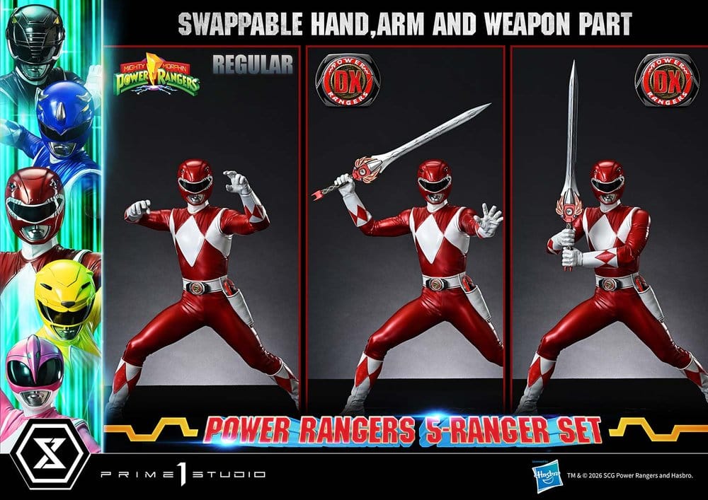 Mighty Morphin Power Rangers Premium Masterline Statuen 5er-Set 1/4 Deluxe Bonus Version 62 cm - Preorder - ETA: 25.04.2028