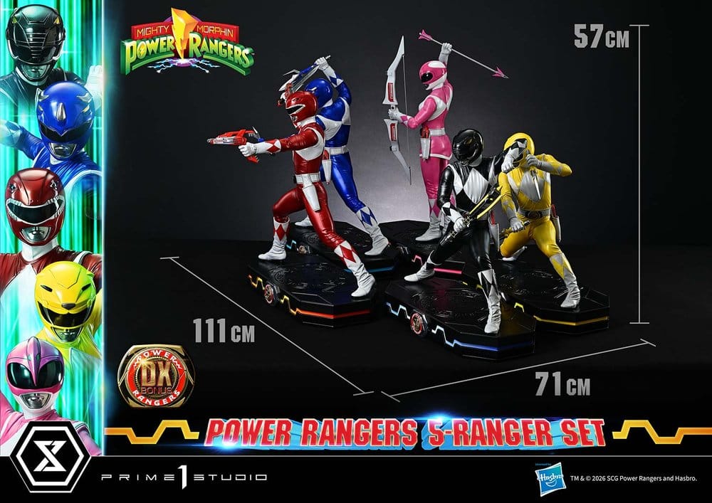 Mighty Morphin Power Rangers Premium Masterline Statuen 5er-Set 1/4 Deluxe Bonus Version 62 cm - Preorder - ETA: 25.04.2028