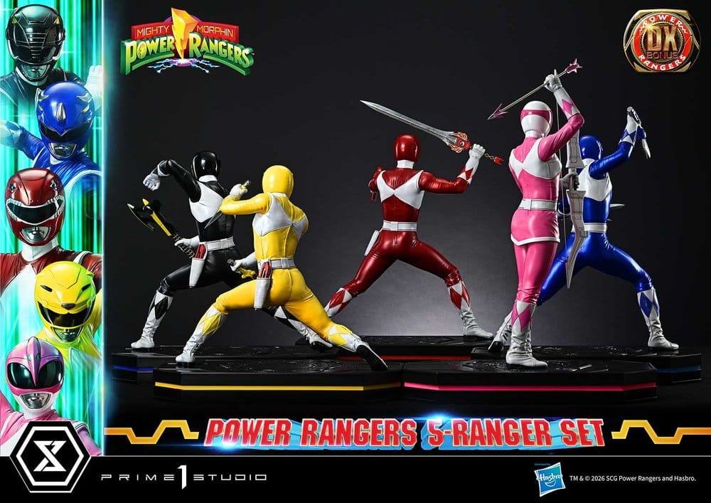 Mighty Morphin Power Rangers Premium Masterline Statuen 5er-Set 1/4 Deluxe Bonus Version 62 cm - Preorder - ETA: 25.04.2028