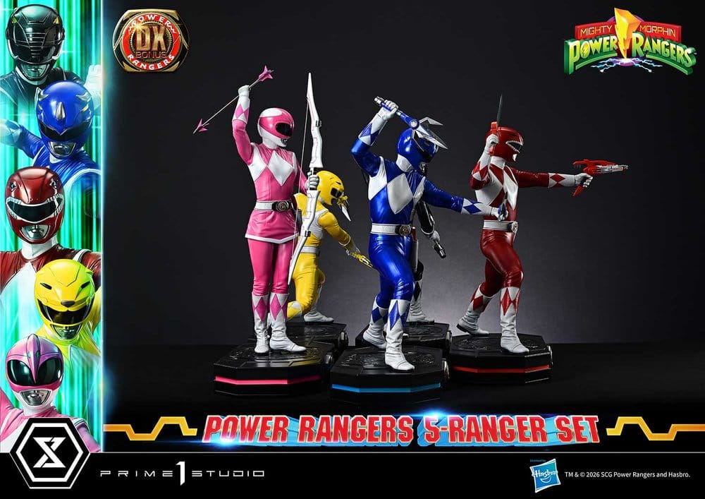Mighty Morphin Power Rangers Premium Masterline Statuen 5er-Set 1/4 Deluxe Bonus Version 62 cm - Preorder - ETA: 25.04.2028