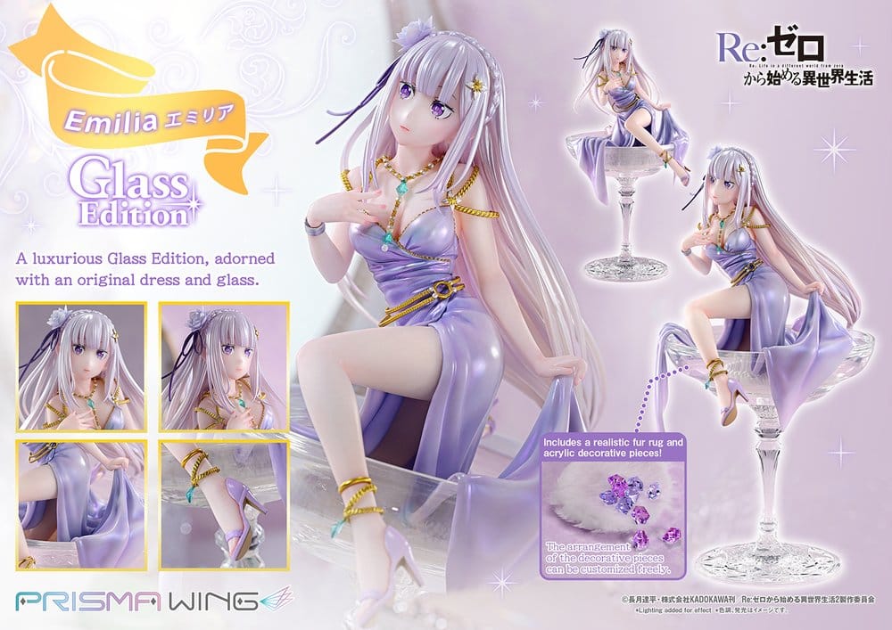 Re:Zero Prisma Wing Statue 1/7 Emilia Glass Edition 29 cm - Preorder - ETA: 25.07.2028