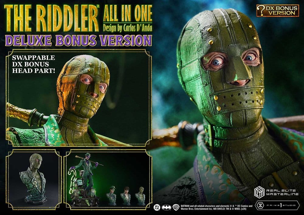 DC Comics Real Elite Masterline Series Statue 1/3 The Riddler All In One (Design by Carlos D'Anda) DX Bonus Version 74 cm - Preorder - ETA: 25.04.2028