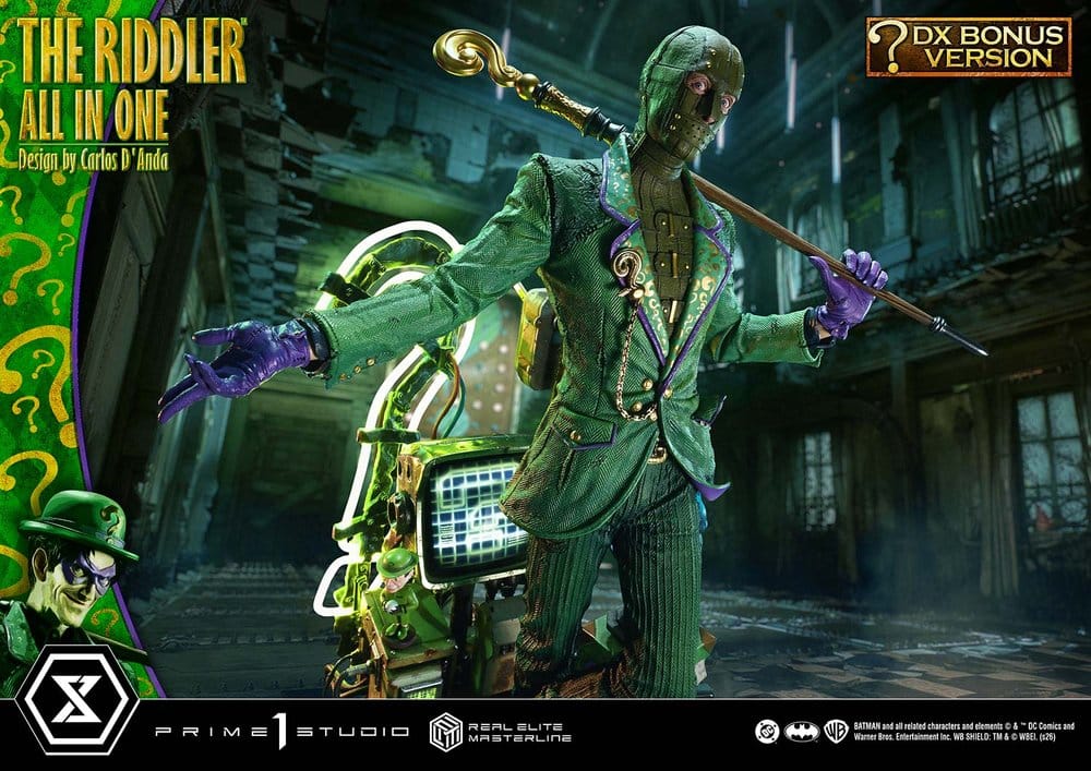 DC Comics Real Elite Masterline Series Statue 1/3 The Riddler All In One (Design by Carlos D'Anda) DX Bonus Version 74 cm - Preorder - ETA: 25.04.2028