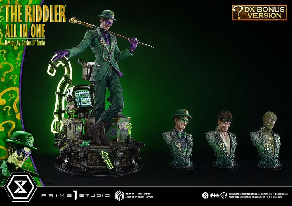 DC Comics Real Elite Masterline Series Statue 1/3 The Riddler All In One (Design by Carlos D'Anda) DX Bonus Version 74 cm - Preorder - ETA: 25.04.2028