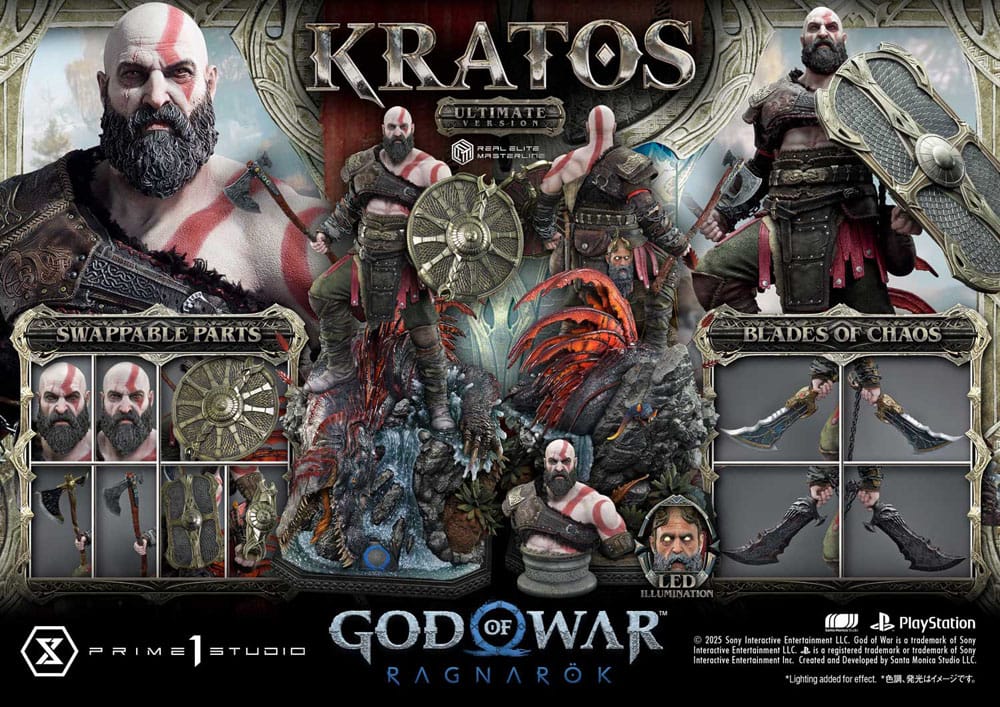 God of War: Ragnarok Real Elite Masterline Series Statue 1/3 Kratos Ultimate Bonus Version 95 cm                  - Preorder - ETA: 25.09.2026