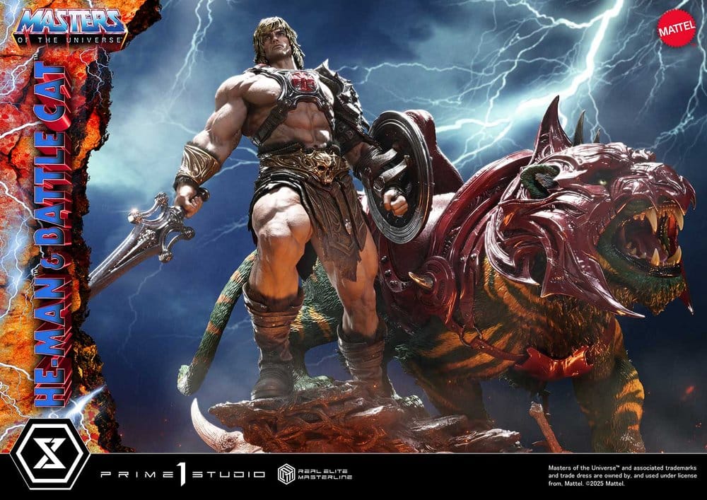 Masters of the Universe Real Elite Masterline Series Statue 1/4 He-Man & Battle Cat 86 cm  - Preorder - ETA: 27.09.2027