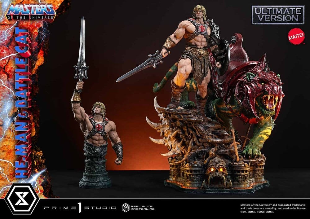 Masters of the Universe Real Elite Masterline Series Statue 1/4 He-Man & Battle Cat Ultimate Version 86 cm  - Preorder - ETA: 27.09.2027