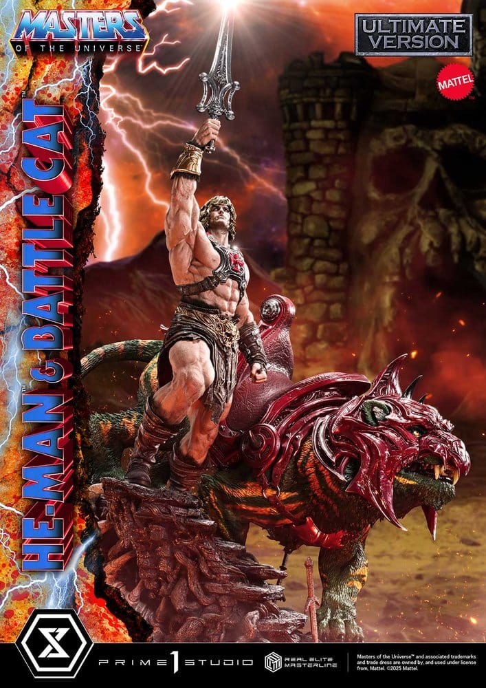 Masters of the Universe Real Elite Masterline Series Statue 1/4 He-Man & Battle Cat Ultimate Version 86 cm  - Preorder - ETA: 27.09.2027