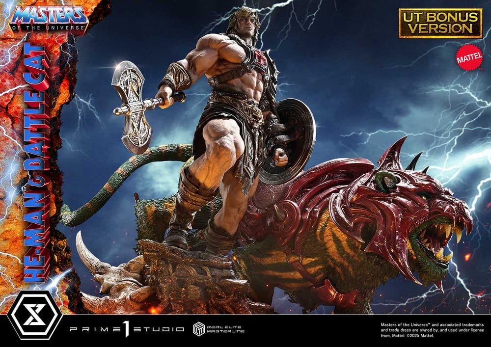 Masters of the Universe Real Elite Masterline Series Statue 1/4 He-Man & Battle Cat Ultimate Bonus Version 86 cm  - Preorder - ETA: 27.09.2027