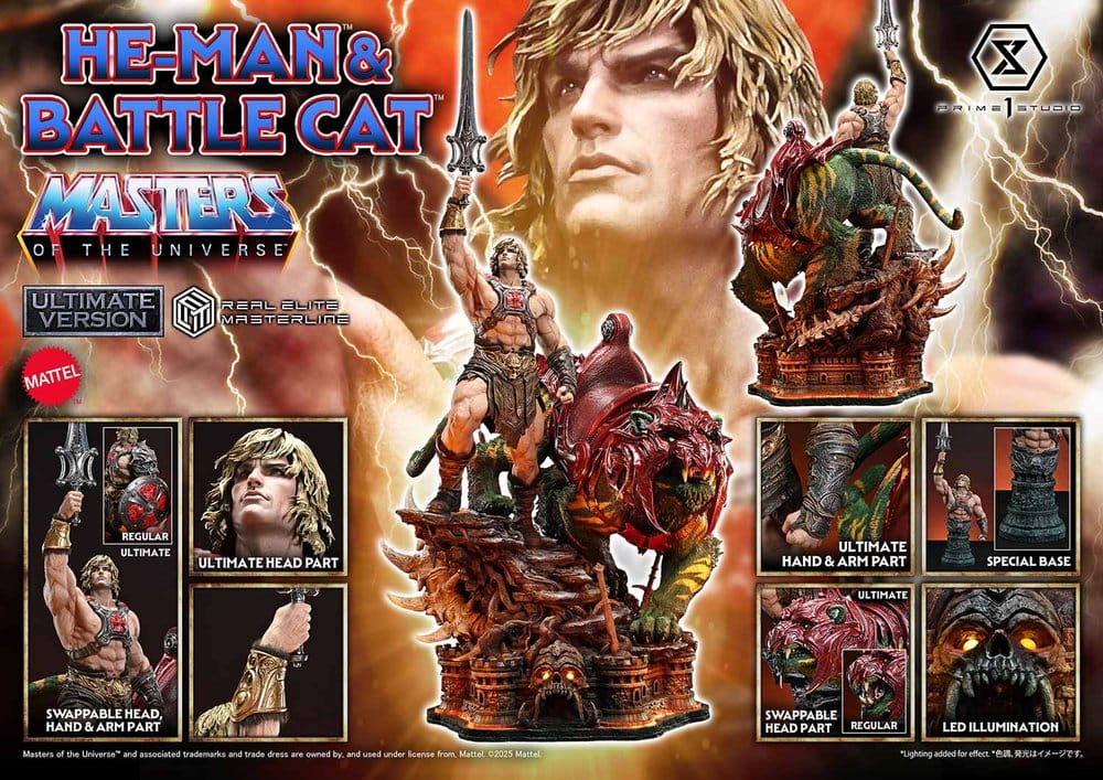 Masters of the Universe Real Elite Masterline Series Statue 1/4 He-Man & Battle Cat Ultimate Bonus Version 86 cm  - Preorder - ETA: 27.09.2027