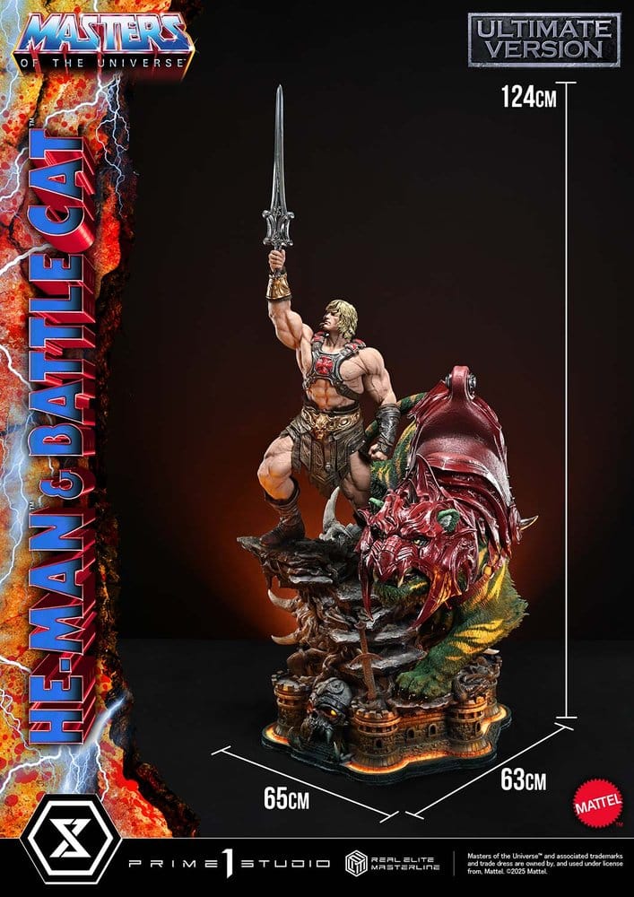 Masters of the Universe Real Elite Masterline Series Statue 1/4 He-Man & Battle Cat Ultimate Bonus Version 86 cm  - Preorder - ETA: 27.09.2027