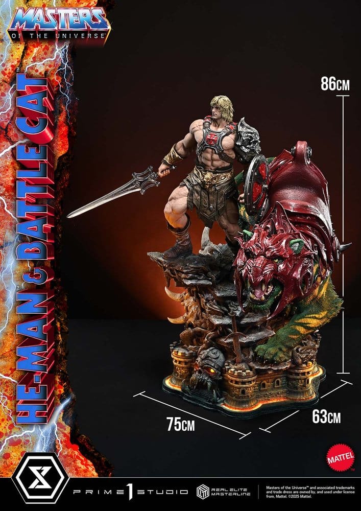 Masters of the Universe Real Elite Masterline Series Statue 1/4 He-Man & Battle Cat Ultimate Bonus Version 86 cm  - Preorder - ETA: 27.09.2027