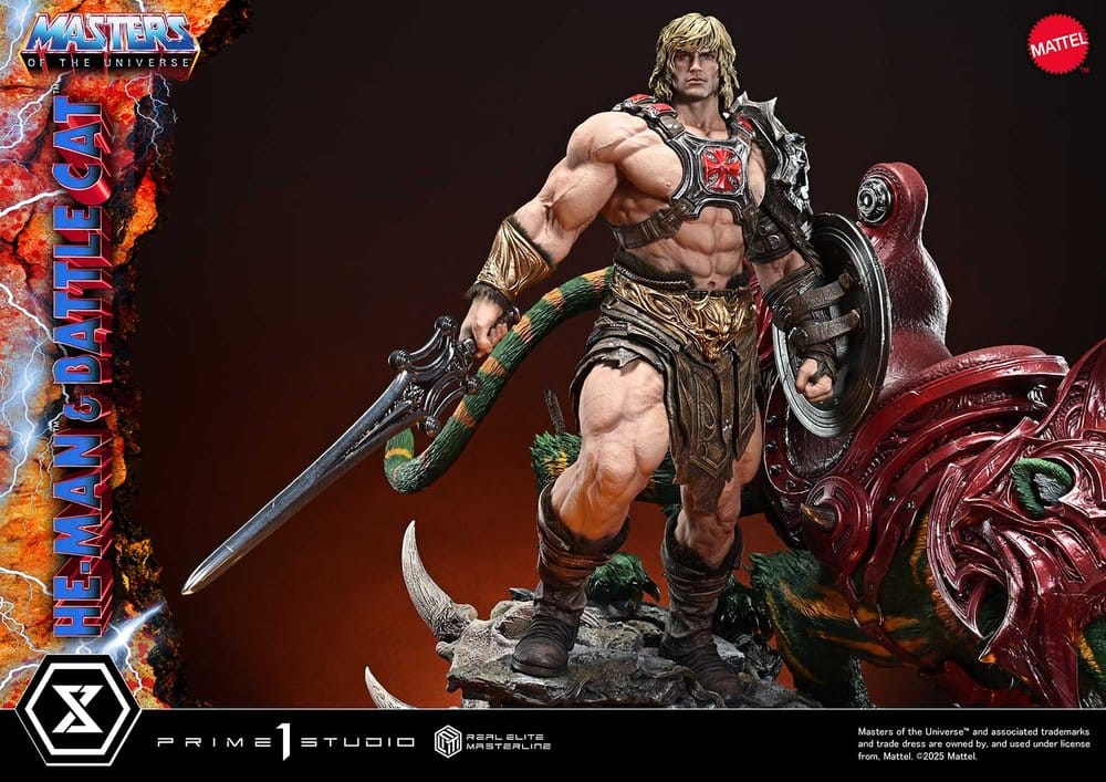Masters of the Universe Real Elite Masterline Series Statue 1/4 He-Man & Battle Cat Ultimate Bonus Version 86 cm  - Preorder - ETA: 27.09.2027