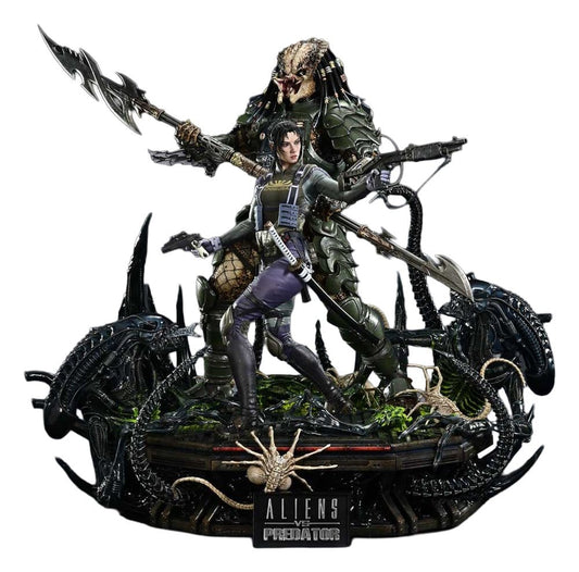 Aliens vs. Predator (Comic) Ultimate Premium Masterline Statue 1/4 Machiko & Broken Tusk Predator 79 cm - Preorder - ETA: 25.04.2028
