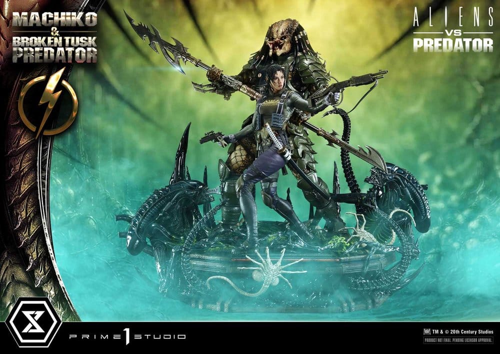 Aliens vs. Predator (Comic) Ultimate Premium Masterline Statue 1/4 Machiko & Broken Tusk Predator 79 cm - Preorder - ETA: 25.04.2028
