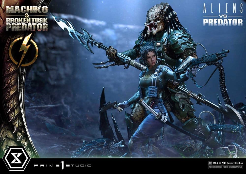Aliens vs. Predator (Comic) Ultimate Premium Masterline Statue 1/4 Machiko & Broken Tusk Predator 79 cm - Preorder - ETA: 25.04.2028