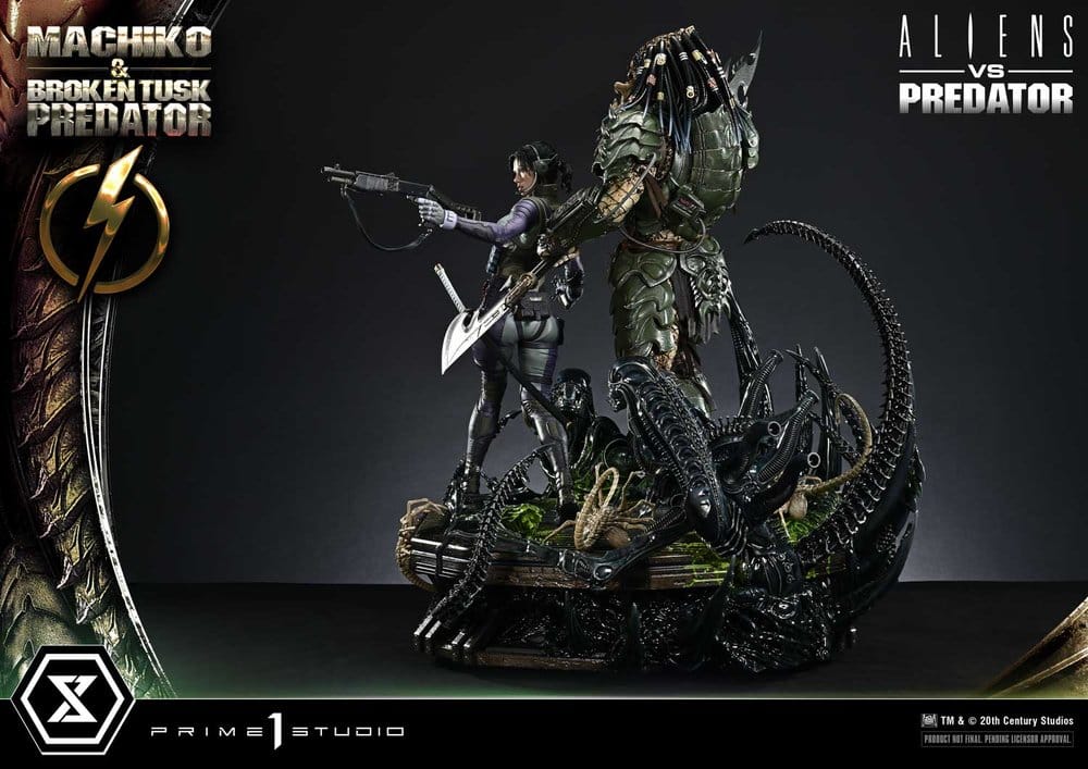 Aliens vs. Predator (Comic) Ultimate Premium Masterline Statue 1/4 Machiko & Broken Tusk Predator 79 cm - Preorder - ETA: 25.04.2028