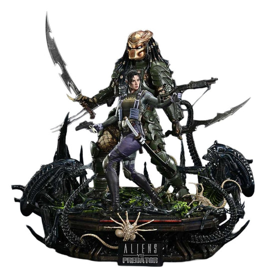 Aliens vs. Predator (Comic) Ultimate Premium Masterline Statue 1/4 Machiko & Broken Tusk Predator Deluxe Version 84 cm - Preorder - ETA: 25.04.2028