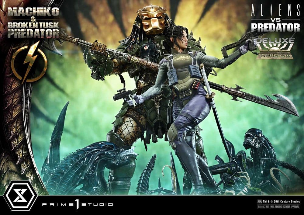 Aliens vs. Predator (Comic) Ultimate Premium Masterline Statue 1/4 Machiko & Broken Tusk Predator Deluxe Version 84 cm - Preorder - ETA: 25.04.2028