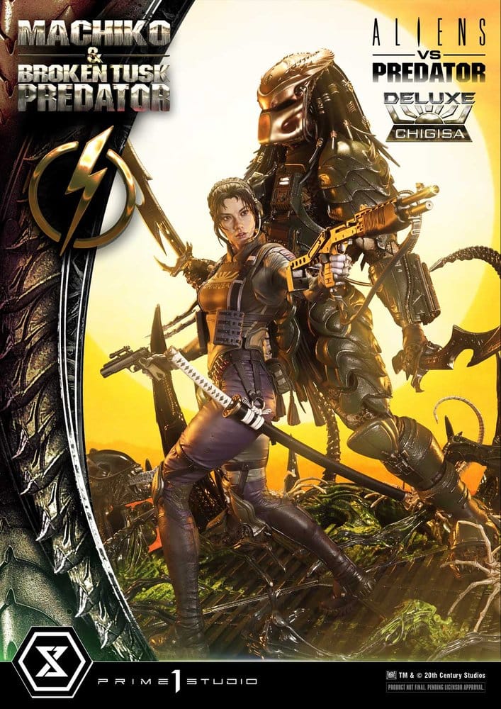 Aliens vs. Predator (Comic) Ultimate Premium Masterline Statue 1/4 Machiko & Broken Tusk Predator Deluxe Version 84 cm - Preorder - ETA: 25.04.2028