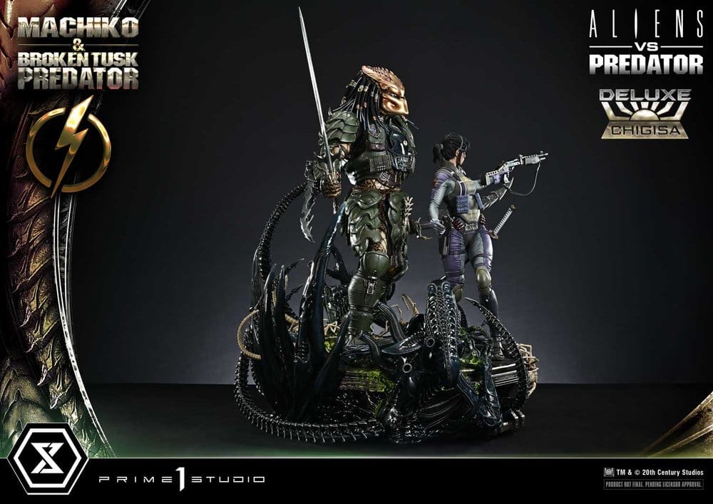 Aliens vs. Predator (Comic) Ultimate Premium Masterline Statue 1/4 Machiko & Broken Tusk Predator Deluxe Version 84 cm - Preorder - ETA: 25.04.2028