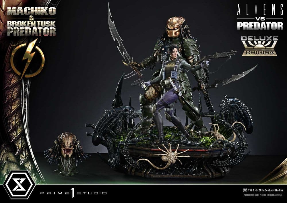 Aliens vs. Predator (Comic) Ultimate Premium Masterline Statue 1/4 Machiko & Broken Tusk Predator Deluxe Version 84 cm - Preorder - ETA: 25.04.2028