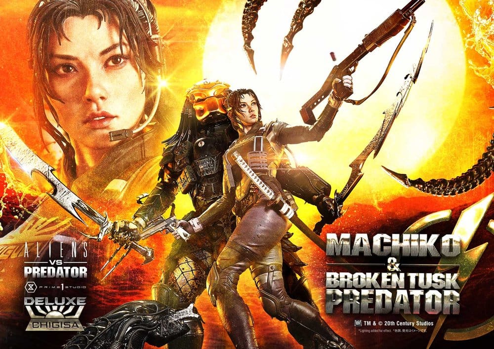 Aliens vs. Predator (Comic) Ultimate Premium Masterline Statue 1/4 Machiko & Broken Tusk Predator DX Bonus Version 84 cm - Preorder - ETA: 25.04.2028