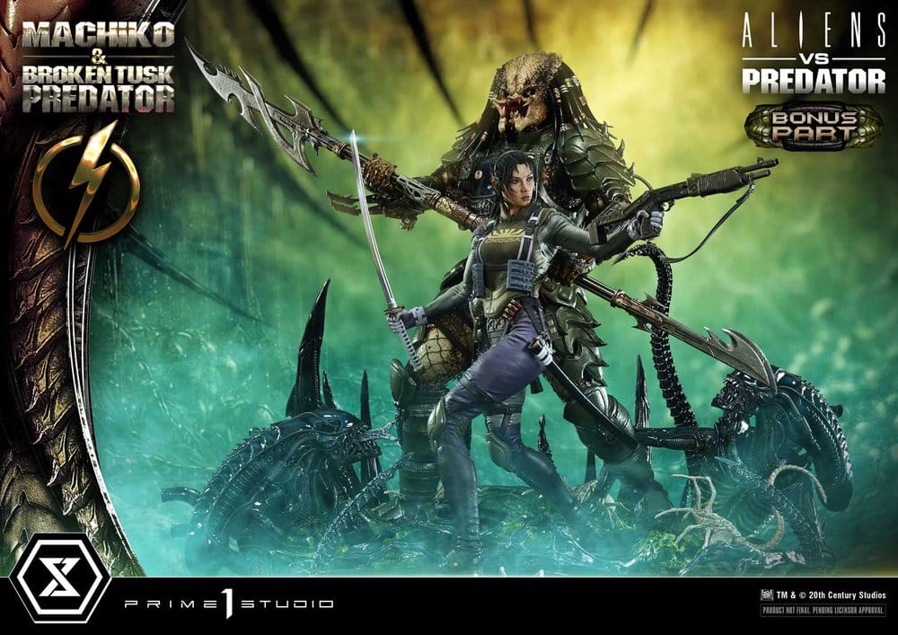 Aliens vs. Predator (Comic) Ultimate Premium Masterline Statue 1/4 Machiko & Broken Tusk Predator DX Bonus Version 84 cm - Preorder - ETA: 25.04.2028